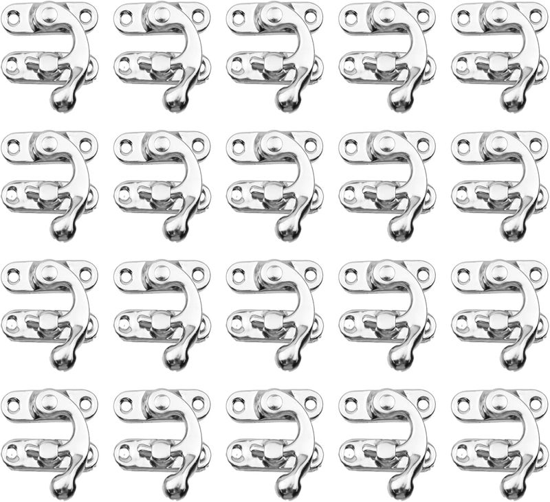 Sscon 20Pcs Silver Small Swing Clasp Latch, Antique Vintage Right Toggle Hasp for Jewelry Box and Wooden Box - Image 1